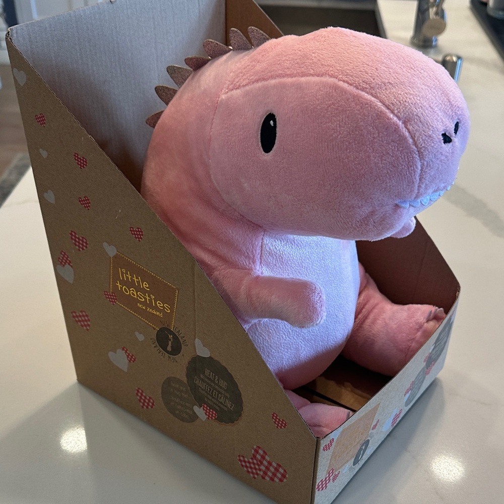LITTLE TOASTIES COMFORT TOY HEAT & HUG Pink Dinosaur ROCCO Plush NIB